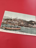 Ancienne carte postale Menton Vieille Ville oblitérée bateau philatélie