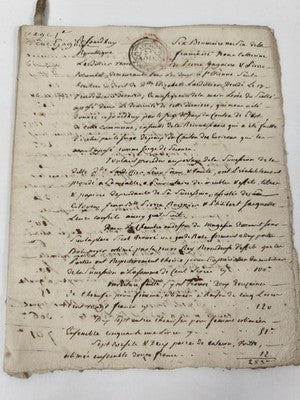Acte notarial manuscrit 1797 Directoire XVIIIe, succession 20 p.
