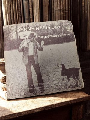Disque vinyle 45 tours Johnny Hallyday "La première pierre" vintage Philips rétr