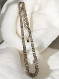 Collier vintage strass double rang, bijou fantaisie ancien rétro brillant