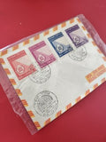 Ancienne enveloppe Vietnam 1958 timbres oblitérés Saigon philatélie collection