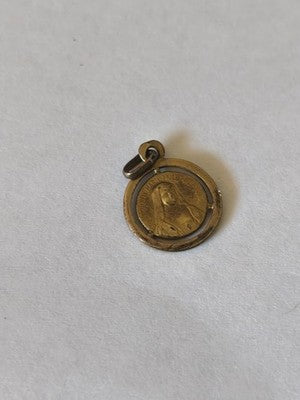 Ancienne médaille religieuse catholique vintage, petite breloque rétro collectio