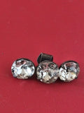 Ancienne broche XIXe vintage, 3 pierres rondes facettées, rétro collection