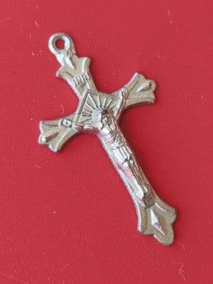 Vintage pendentif croix catholique ancien, religieux rétro, bijou collection Fra