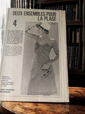 Vintage beach sewing pattern Modes de Paris 60s, old retro supplement