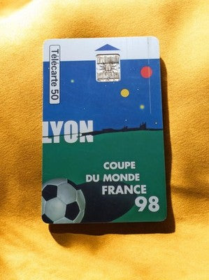 Télécarte vintage Coupe du Monde 98 Lyon – carte téléphonique rétro football