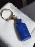 Porte-clés ancien TOTALGAZ bleu vintage publicitaire rétro bidon gaz