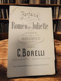 Partition ancienne Fantaisie Roméo et Juliette Gounod Borelli vintage rare