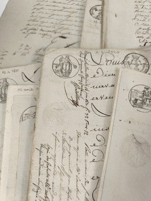 Gros lot lettres manuscrites administratives XIXe papier timbré 1816-1821