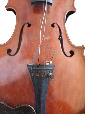 Violon ancien français début XXe, lutherie Lorraine, étui bleu, archet abîmé