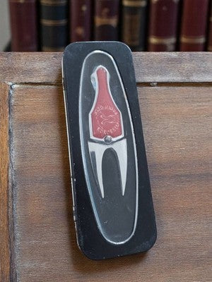 Coupe capsule vintage Kokobelli accessoire vin rouge tire-bouchon