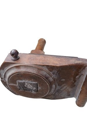 Chaintreuil agricole ancien signé Vincent XIXe, outil vintage bois, finitions mé