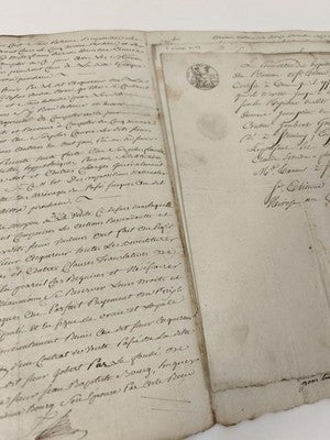 Lettre manuscrite administrative 1813, timbres fiscaux, papier vergé XIXe