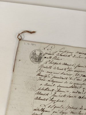Lettre administrative manuscrite 1814, papier timbré, XIXe siècle