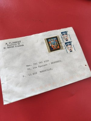 Ancienne enveloppe oblitérée timbres Allemagne pour philatélie collection vintag