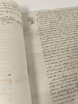 Lettre manuscrite administrative 1813, papier timbré XIXe, cachet fiscal 75 c