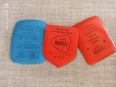Lot 3 écussons publicitaires Café Maurice vintage – broderie appliquée
