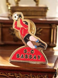 Pin's ancien football SC Sassay gardien émaillé vintage sport club