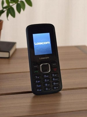 Téléphone portable Logicom rétro noir fonctionnel sans chargeur vintage