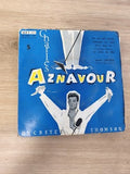 Vintage 45 tours Charles Aznavour Ducretet Thomson pochette bleue illustrée