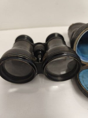 Jumelles anciennes Malacrida Toulon avec étui opticien vintage théâtre