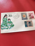 Ancienne enveloppe FDC Vietnam UNESCO 1966 timbres illustrée Ngày Đầu Tiên