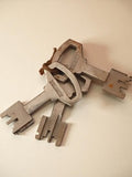 Clé ancienne Fichet pour meuble, lot de 3, accessoire serrurerie rétro vintage