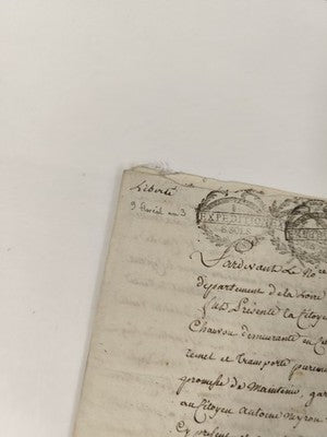 Lettre manuscrite administrative 1803, papier timbré, archive datée XIXe siècle