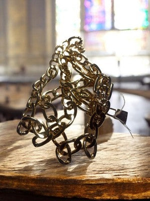 Ceinture chaîne vintage femme dorée rétro, maille large métal, accessoire mode