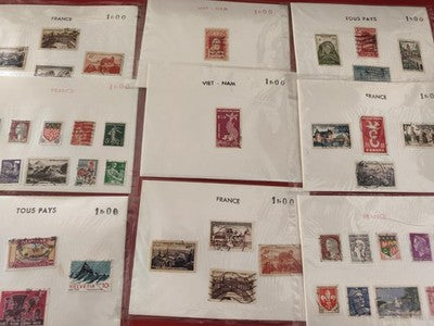 Lot anciens timbres collection France et monde, vrac philatélie, divers pays