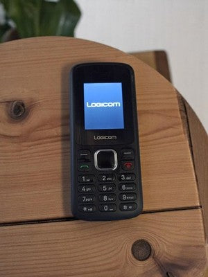 Téléphone portable Logicom rétro noir fonctionnel sans chargeur vintage