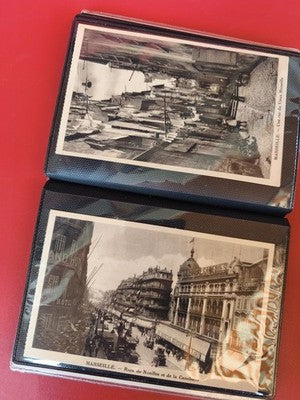 Lot 2 cartes postales anciennes vintage Marseille rues Vieux-Port Noailles Caneb