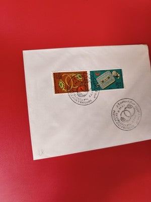 Ancienne lettre vintage avec timbres oblitérés Maroc, philatélie collection