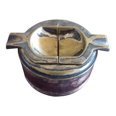 Cendrier de table Christofle métal argenté bicolore design signé