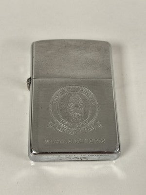 Briquet Zippo Vintage Bulkley Dunton métal chromé brossé gravé Bradford USA
