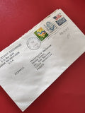 Ancienne enveloppe timbrée oblitérée USA 1995 pour collection philatélie vintage