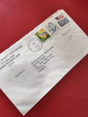 Ancienne enveloppe timbrée oblitérée USA 1995 pour collection philatélie vintage