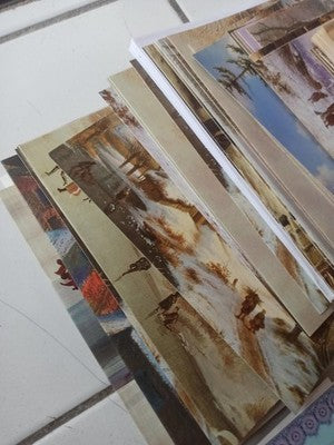 Lot cartes de vœux illustrées anciennes vintage rétro, collection neuves