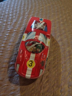 Voiture mécanique rétro Porsche Carrera 6 vintage rouge n°3 jouet ancien