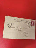 Ancienne carte postale vintage avec timbre oblitéré pour collection philatélie