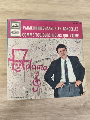 Vintage 45 tours Adamo ancien vinyle rétro collection chanson française état
