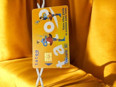 Carte téléphonique Tatoo vintage orange Télécarte 50 unités puce France