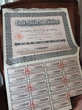 Action au porteur Union Minière Indochinoise 1920s ancien titre boursier vintage