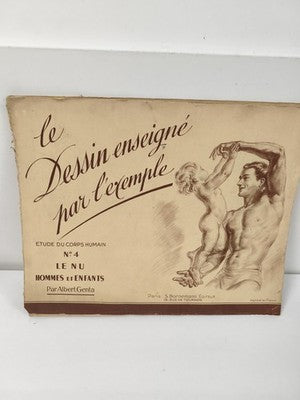 Ancien livre vintage Le dessin par l'exemple n°4 étude du nu homme enfant rare