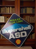 Autocollant publicitaire Supershell ASD Shell ancien vintage rétro automobile