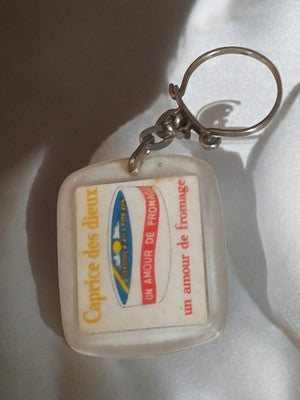 Porte-clés ancien Caprice des Dieux vintage pub rétro fromage