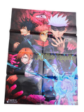 Poster manga Jujutsu Kaisen plié, personnages principaux, couleurs vives