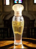 Flacon factice parfum vintage, forme féminine, bouchon satiné, déco rétro