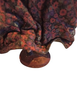 Santon ancien Jouglas Provence 25cm argile signé, costume d’époque, vintage