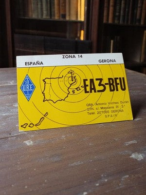 Carte QSL radio amateur EA3-BFU Espagne vintage rétro Gerona URE